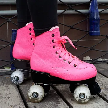 

YOBANG 2020 new design Graffiti style multi color 4 LIGHTING wheels patines quad roller skate for women