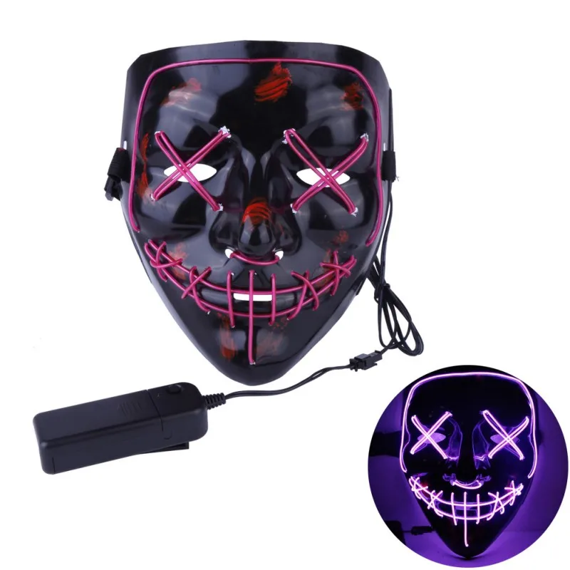 Halloween LED Light Up Party Masks The Purge Election Year Great Funny Flag Masks Festival Cosplay Costume Supplies Glow In Dark - Цвет: HL0917Z