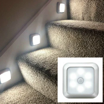 

Newly 6 LED Night Light Motion Sensor Wall Closet Cabinet Stair Wireless Lamp for Home