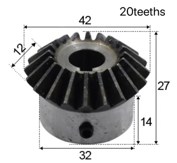 

2pcs 2Module 20/25Teeths inner hole:10mm Bevel Standard Gear 45 Steel Quenching