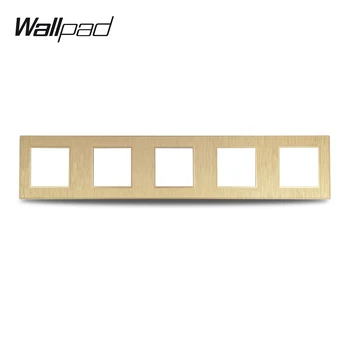 

Wallpad S6 DIY Quintuple 5 Way Gold Brushed PC Panel For Wall Switch Socket Imitating Aluminum Plate Free Combination, 430*86mm