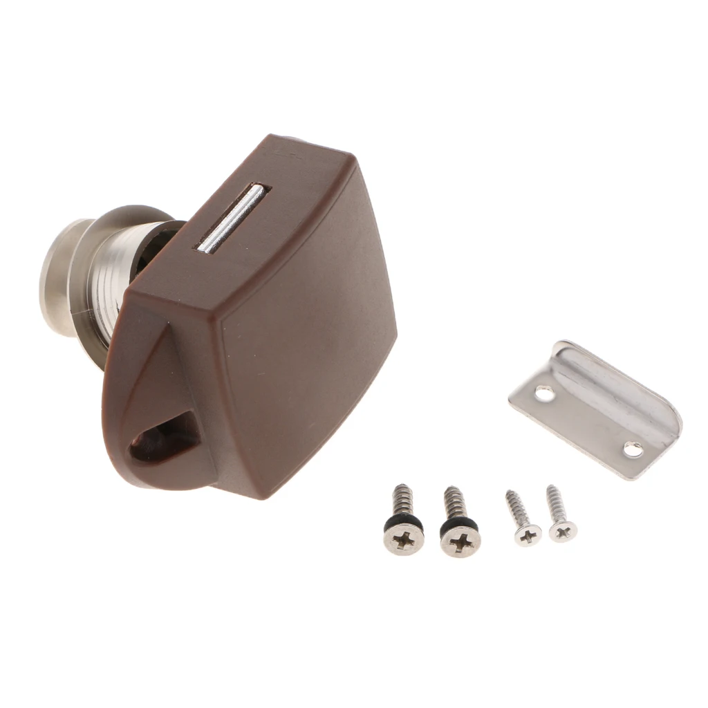 Cupboard Push Button Catch Lock Knob Cabinet Latch  Up for Motor Home