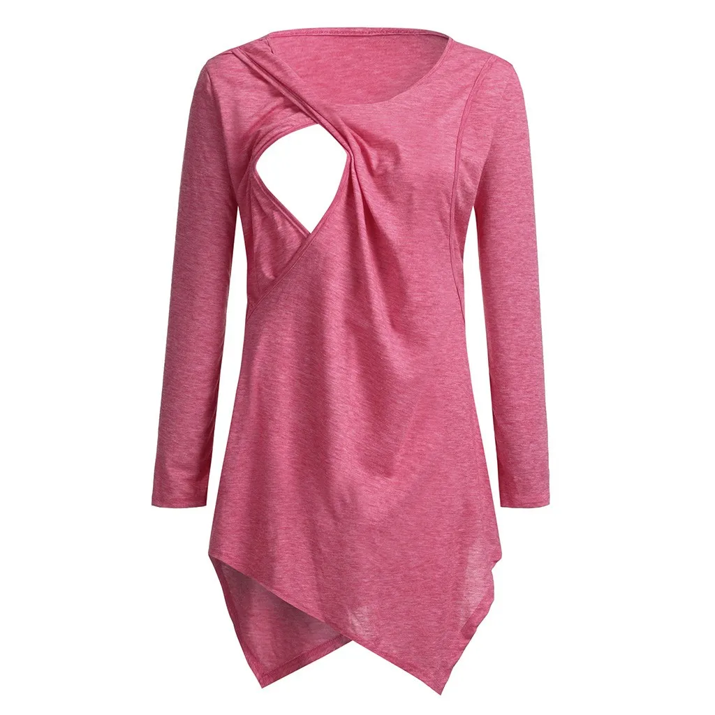 TELOTUNY сплошной круглый воротник Топы для беременных Для женщин для беременных кормящих пуловер для малышей необычных топов женская одежда блузки 910