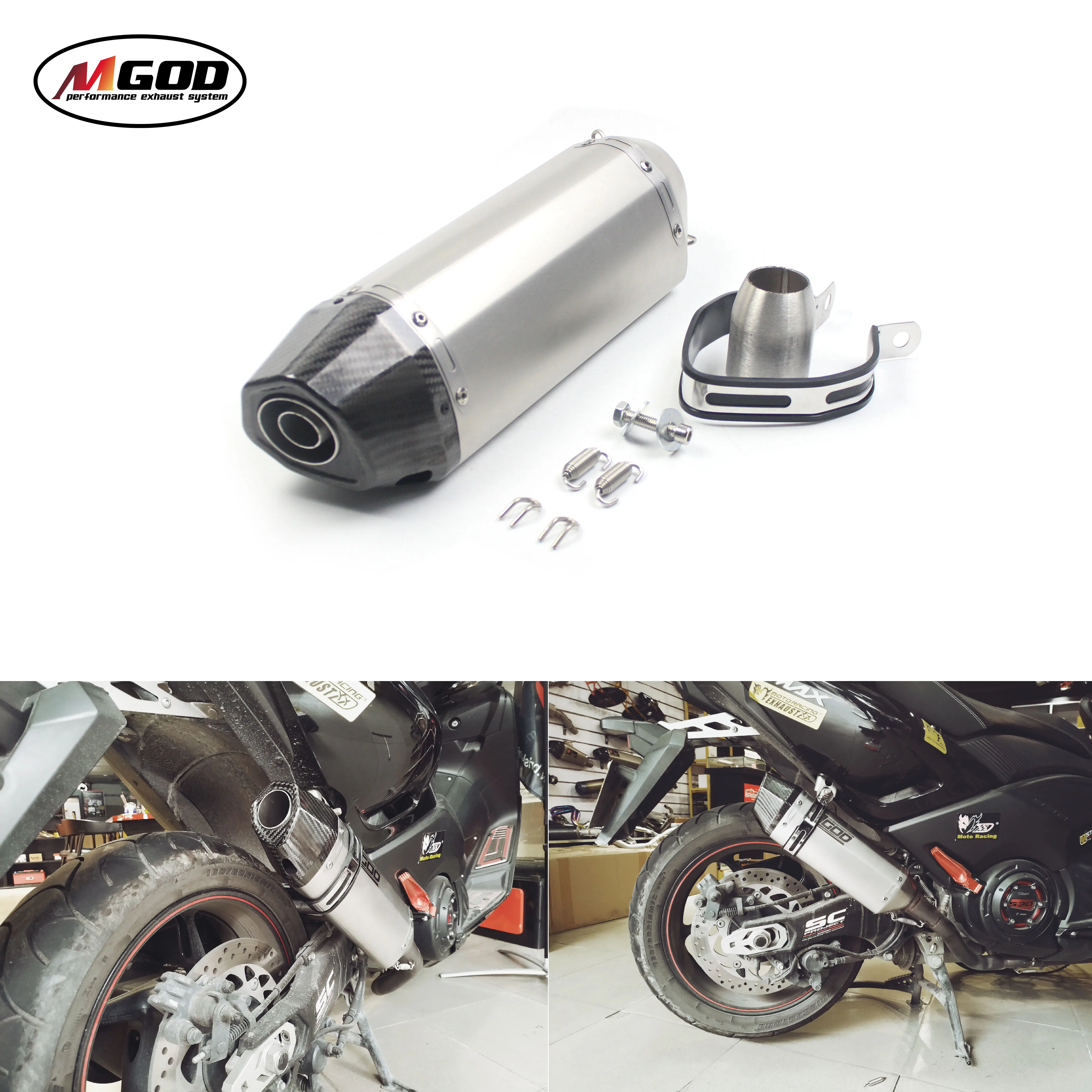 MGOD мотоциклетная выхлопная труба Escape MOTO DB killer глушитель модифицированный скутер углеродное волокно катализатор для Yamaha Tmax велосипед ямы труба