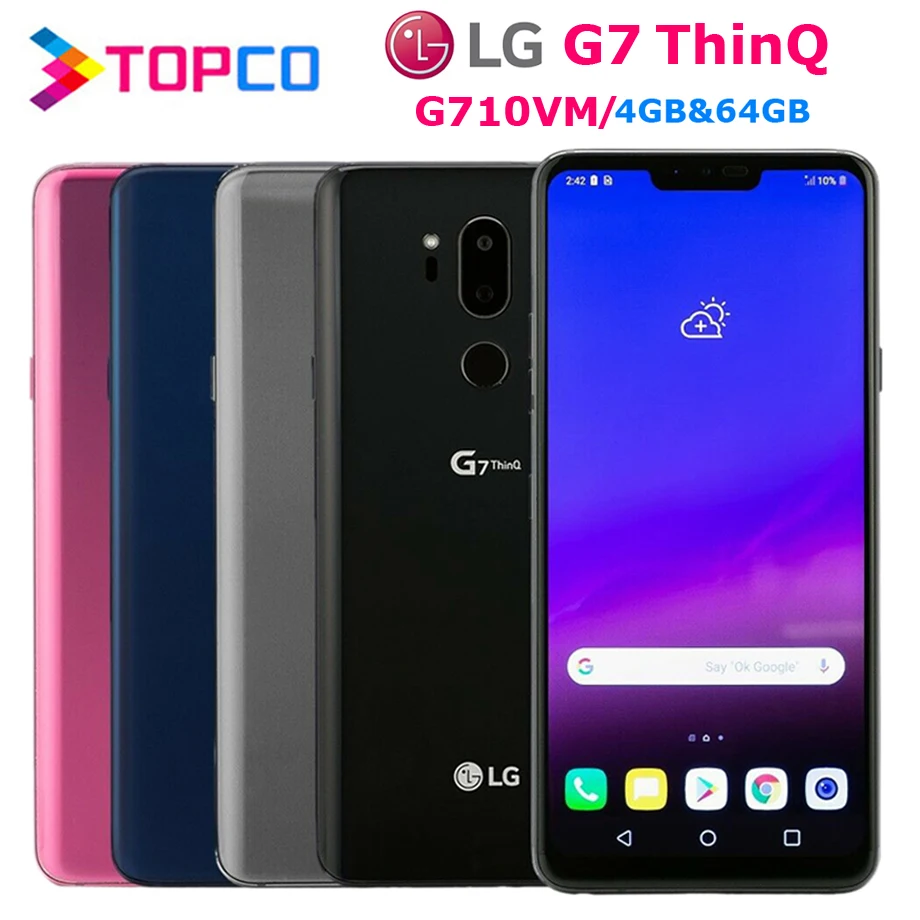 Оригинальный разблокированный телефон LG G7 ThinQ G710VM 64 Гб ПЗУ 4 ОЗУ LTE Android