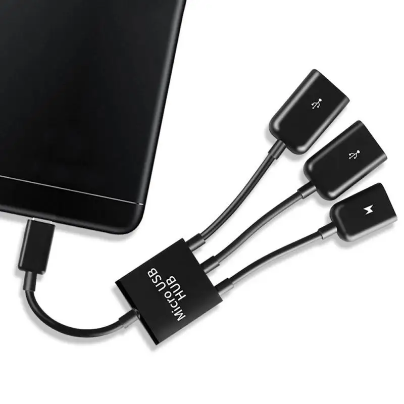 3 в 1 USB-порт с двумя USB-портами и микро-USB-кабелем | Мобильные телефоны аксессуары