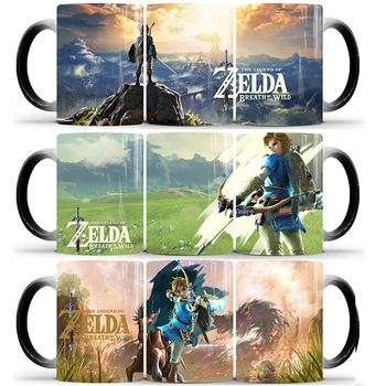 

Drop Shipping 1Pcs New 350ml Cartoon Zelda Magic Ceramic Coffee Milk Tea Cups Color Changing Mugs Best Gift for Friends Children