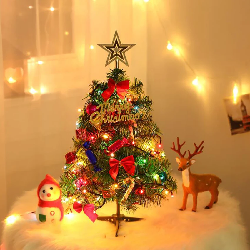 50cm Tabletop Christmas Tree Mini Christmas Pine Tree With Led