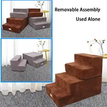 Большого размера с 4 собака шаг Портативный ПЭТ Лестницы съемным моющимся Лестницы для собак и кошек для Восхождение