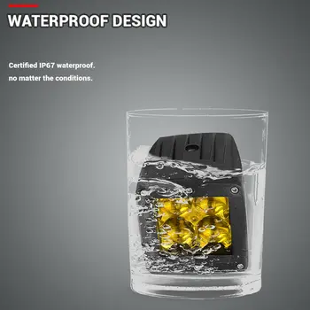 

UTV LED Work Light 2Pcs Amber 12W 3000K Driving Waterproof Replacement