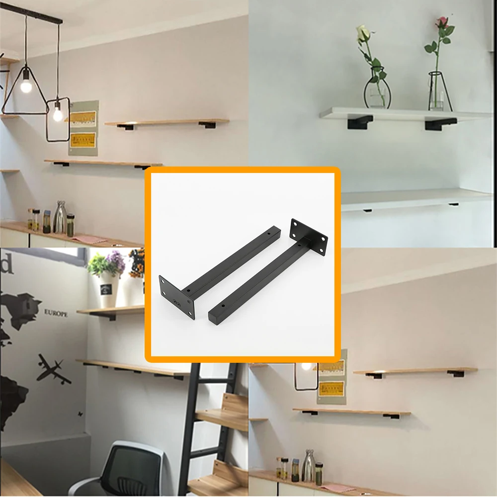 2Pcs Floating Shelf Bracket L Shelf Invisible Hidden Heavy Duty Support 304 Stainless Steel Furniture Hardware 15/20/25cm