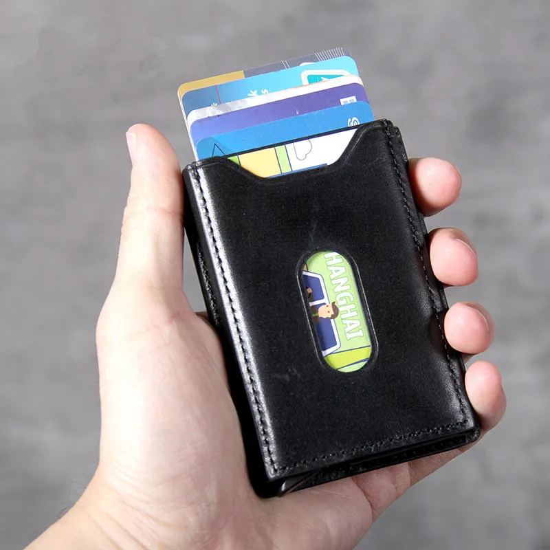 

Men's and women's new simple card bag first layer cowhide daily ultra-thin classic credit cards business card holder card
