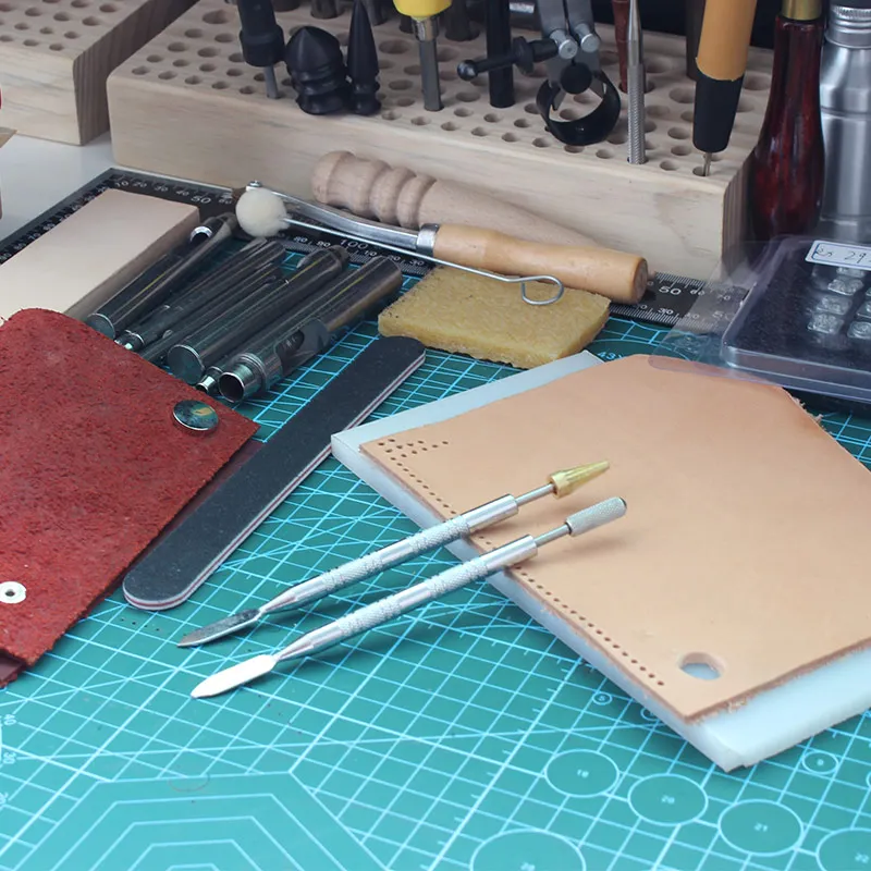 DIY двойная головка латунная верхняя кожаная кромка кисть для рисования маслом склеивания краски ручка-аппликатор край краски ролик инструмент для кожаных ремесленных инструментов