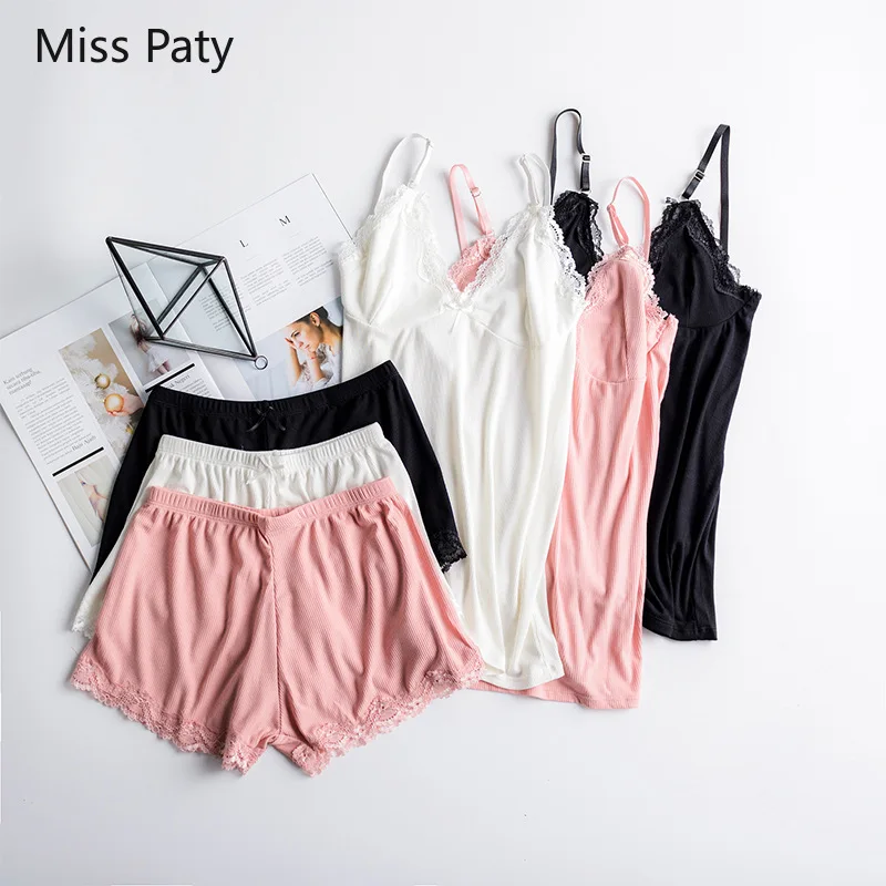 

pyjamas short set femme comfortable home clothes lingerie sleepwear nightgown pajamas for sexy lcae top team women summer 2019