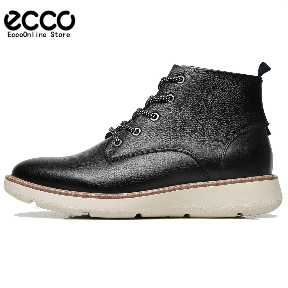 

Ecco Men's Leather Shoes men's High help casual loafers breathable wild set of shoes large size men loafers shoes 39-44