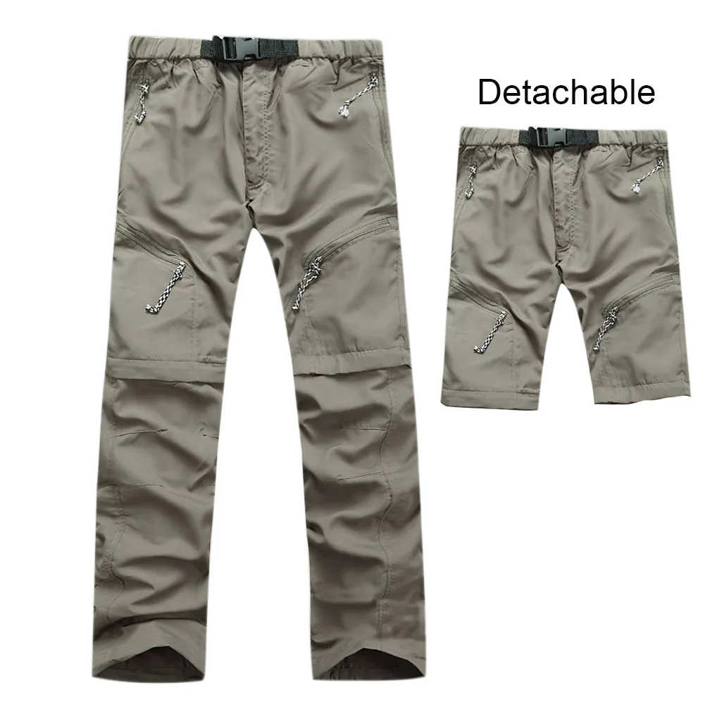 Горячая Распродажа модные спортивные быстросохнущие штаны для отдыха на открытом воздухе, мужские походные брюки с несколькими карманами, Короткие штаны для использования rs со съемным двойным использованием