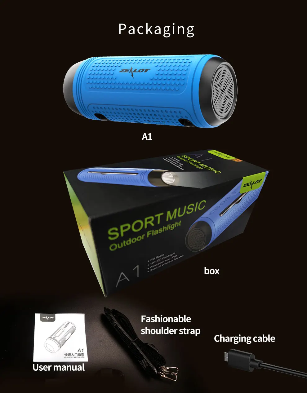 New Zealot A1 Bluetooth Speaker Portable Wireless