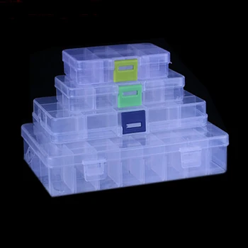 

8/10/15/24 Grids Cells Portable Jewelry Tool Component Storage Box Container Ring Electronic Screw Beads Organizer Plastic Case
