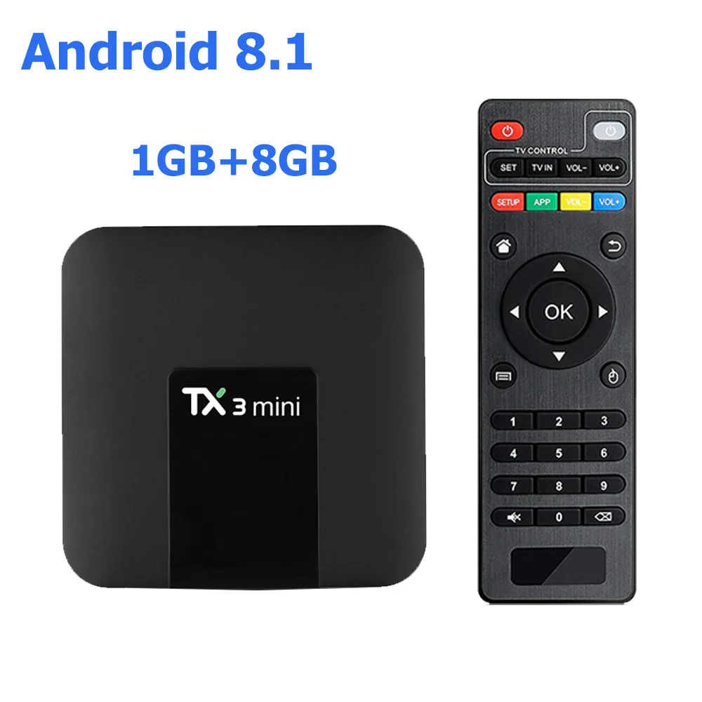 TX3 Мини Смарт ТВ приставка S905W четырехъядерный 2,4 ГГц WiFi Android 8,1 поддержка 4K Netflix YouTube медиаплеер TX3mini телеприставка - Цвет: 1G 8G TV BOX