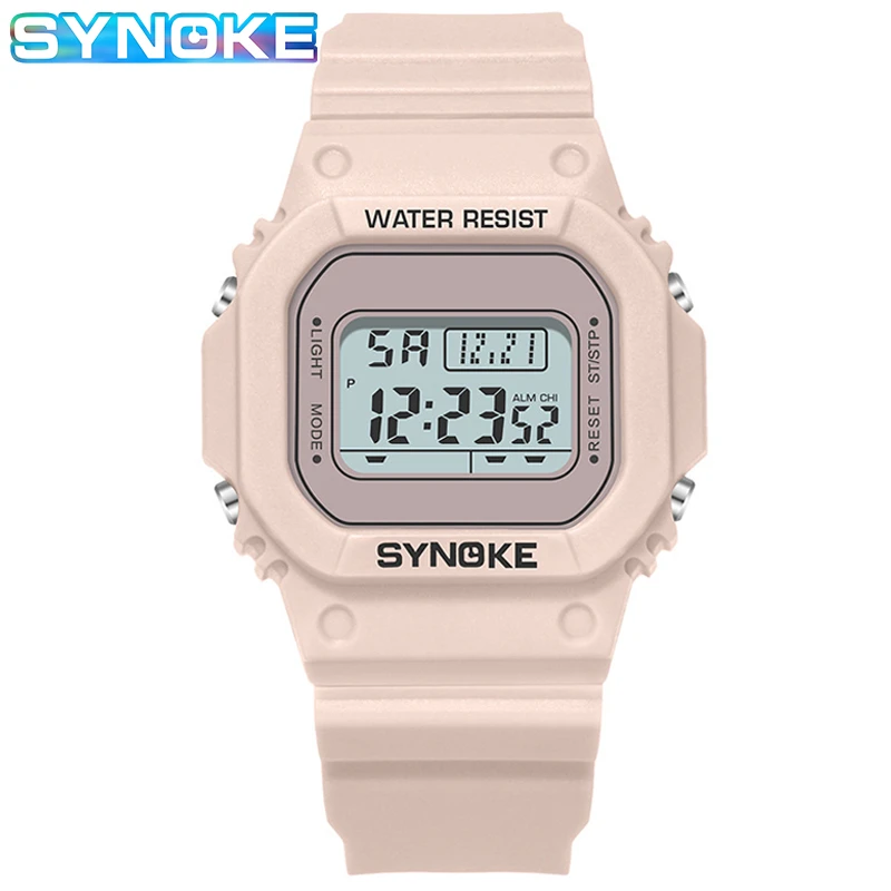 SYNOKE Luxury Watches Women Men Sport Watch Waterproof Square LED Women's Digital Watches Student Wristwatch Reloj Hombre