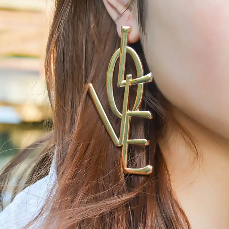 2020 серьги для женщин Преувеличенные Ethic Boho большие длинные Leatter серьги с надписью Love винтажные эффектные украшения в подарок