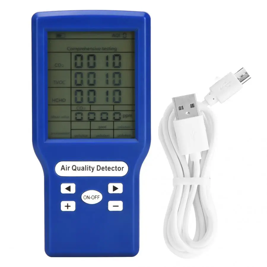 

Gas Detector Multifunctional LCD Display Combustible Gas Carbon Dioxide Detector Analyzer Alarm High Sensitivity Monitor Gas