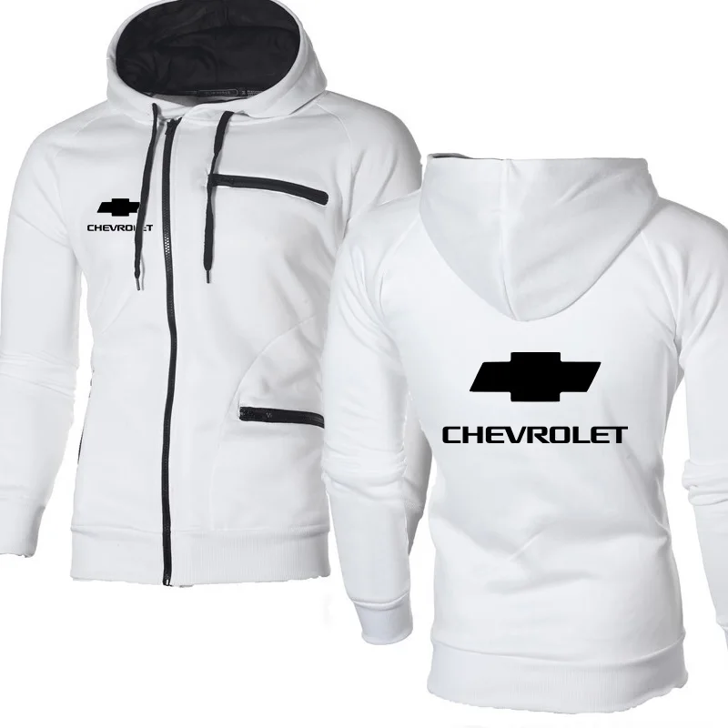 Мужские толстовки автомобиль Chevrolet Логотип Печать Повседневная Хип Хоп Толстовка Harajuku Флисовая теплая толстовка с капюшоном мужская куртка на молнии