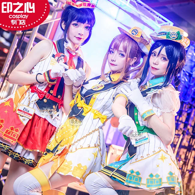 Lovelive Sunshine Aqours Happy Party Train Tour Riko Kanan Mari Ruby Hanamaru Cosplay Costume Halloween Uniform Stage Dress Anime Costumes Aliexpress