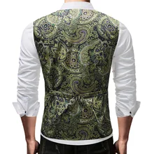 Стиль EBay, осенний и зимний мужской свадебный жилет с геометрическим 3D принтом, однобортный мужской повседневный жилет с v-образным вырезом