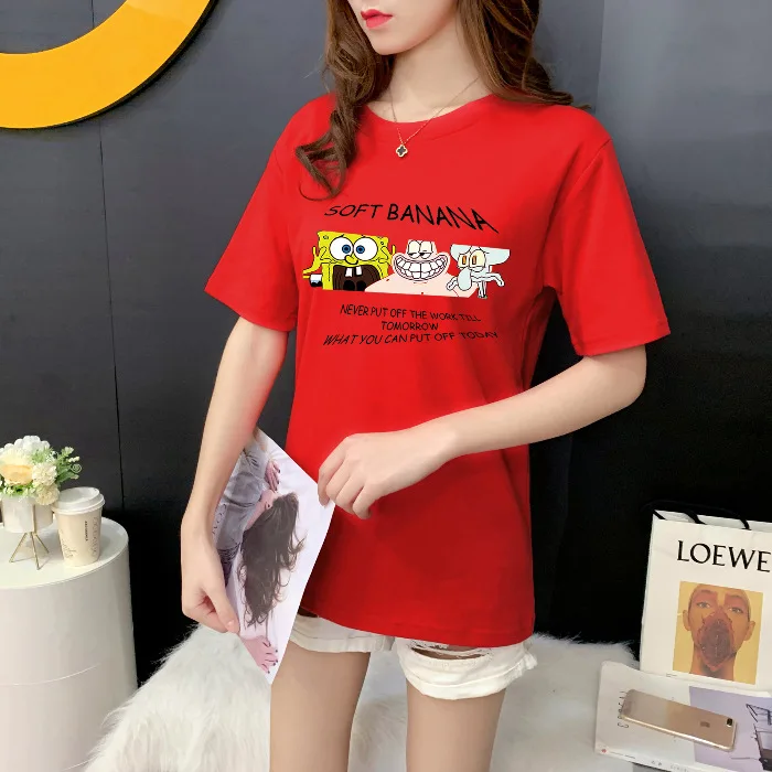 

Hot Selling 2020 Summer New Style Korean-style Cartoon Animation Cute Loose-Fit Versatile Fashion Brand Short Sleeve T-shirt