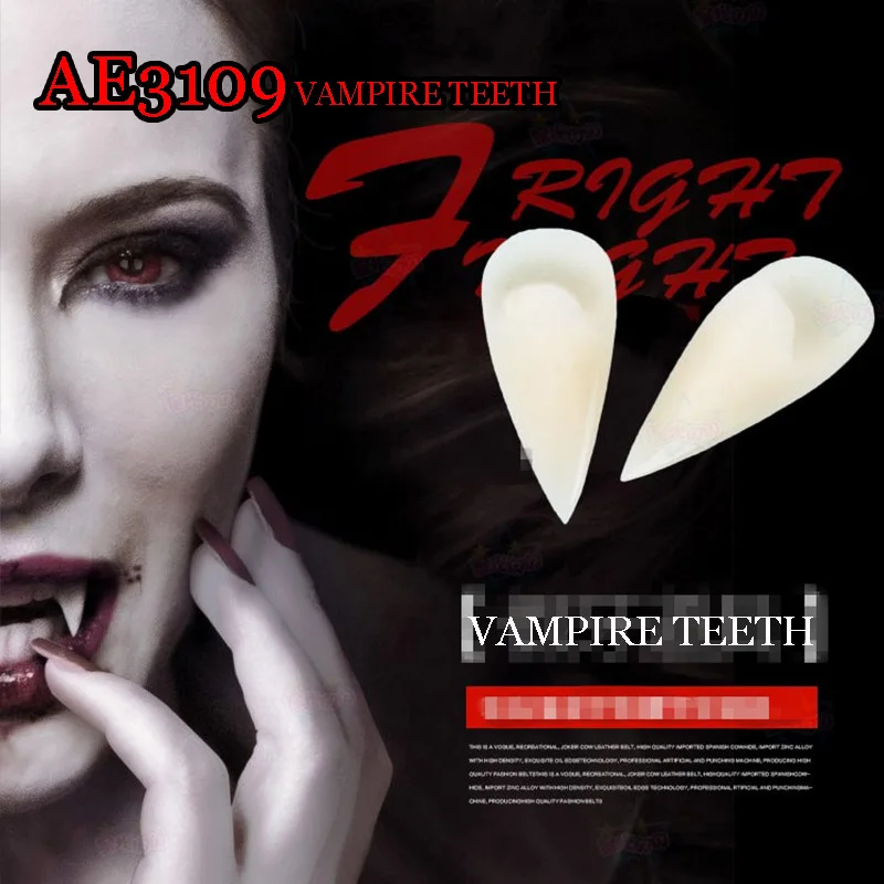 

Adult Kids Halloween Party Costume Horrific Dress Vampire False Teeth Fangs Dentures Cosplay (2pcs) AE3109