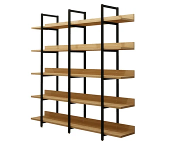 

Steel wood bookshelf simple storage frame subway art multi-layer shelf bookcase partition storage rack storage shelf living room