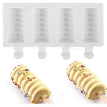 

4 Cavity Spiral Shape Ice Cream Mould Silicone Mousse Dessert Cake Mold DIY Mould Bakeware Cake Decorating Tools Cake Tools