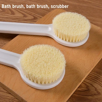 

Natural Bristles Brushes 1pc Bathroom Body Brushes Long Handle Bath SPA Woman Man Skin Care Comfortable Dry Brushing Shower Tool