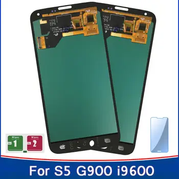 

2PCS Super Amoled LCD S5 Display For Adjustable Brightness Samsung Galaxy S5 i9600 G900F G900H LCD Touch Screen Digitizer