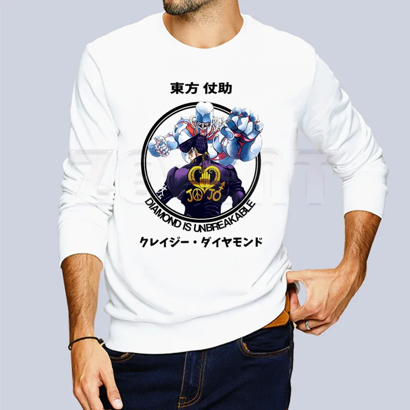 JoJo невероятное приключение, повседневная одежда с капюшоном, однотонный цвет, толстовки с капюшоном, унисекс, с принтом, толстовки для мужчин и женщин