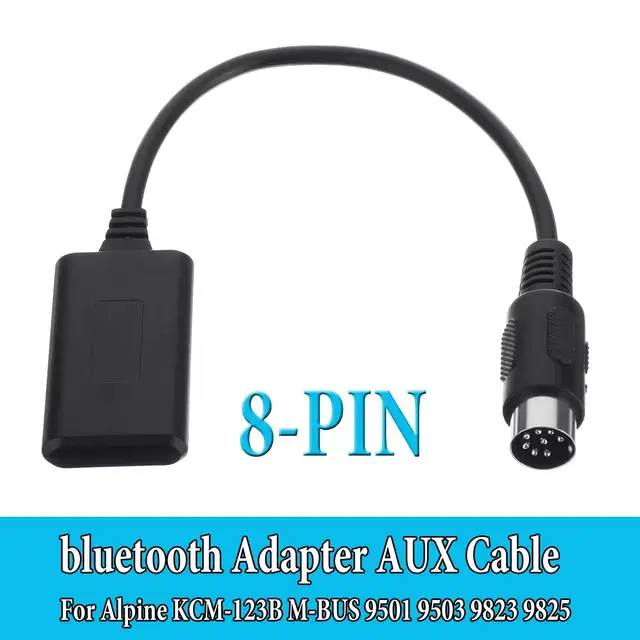 Bluetooth Aux In Audio Adapter A2DP Kabel Interface für Radio Alpine  KCM-123B M-BUS 9501 9503 9823 9825 8Pin