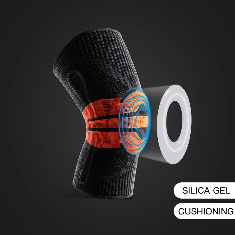 Silicone Full Knee Brace Strap Pat ella Medial Support Strong Meniscus Compression Protection Sport Pads Running Basket 1 Piece knee brace