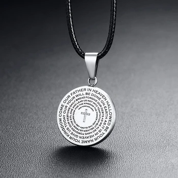 

Our Father Prayer Pendant Coin Necklace The Lord's Prayer Catholic Jewelry