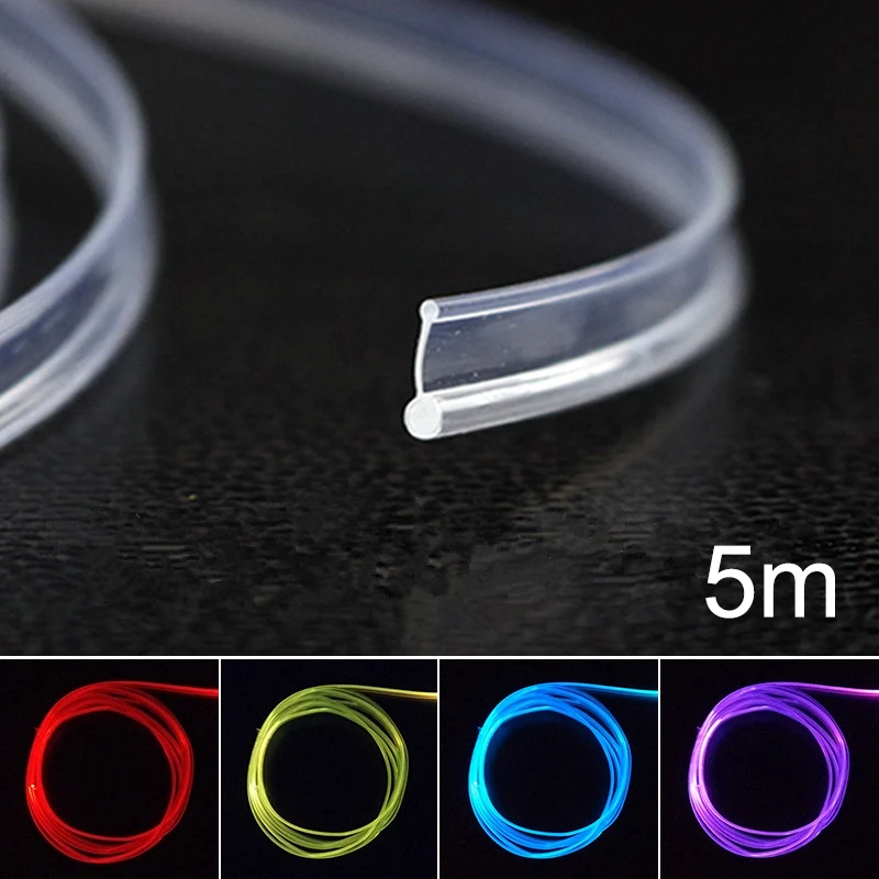 

PMMA Side Glow Fiber Optic Cable RGB Skirt Fiber Optic Lights Bar 3mm Diameter 5/10/20m Optical Fiber Car Optic Cable