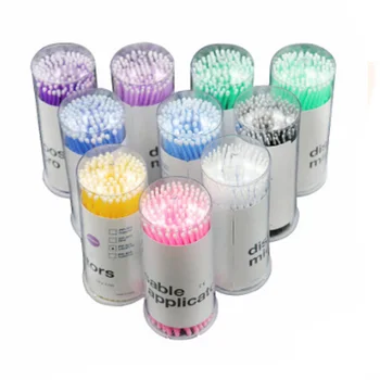 

5bottle Disposable Micro Brushes Swabs Microbrush Applicators Eyelash Extensions Remove False Eyelashes Cotton Swab