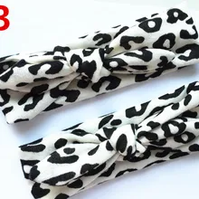 Europe And America Parent And Child-Bow Elastic Hair Band Adults Children Knot Headband Rabbit Eared Printed Headband