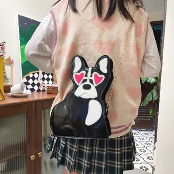 Cartoon Small Bags for Women 2021 New Cute Girl Shoulder Bags Fashion Chain Hip Hop Patent Leather Unusual Party Messenger Bag 2
