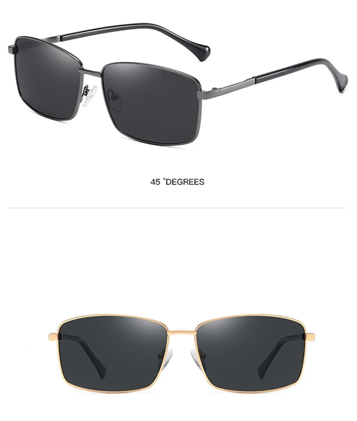 Men's Driving Prescription Lenses Sunglasses Polarized Square Anti-Glare Short-sight Sun Glasses For Male 0 -0.5 -0.75 To -6.0