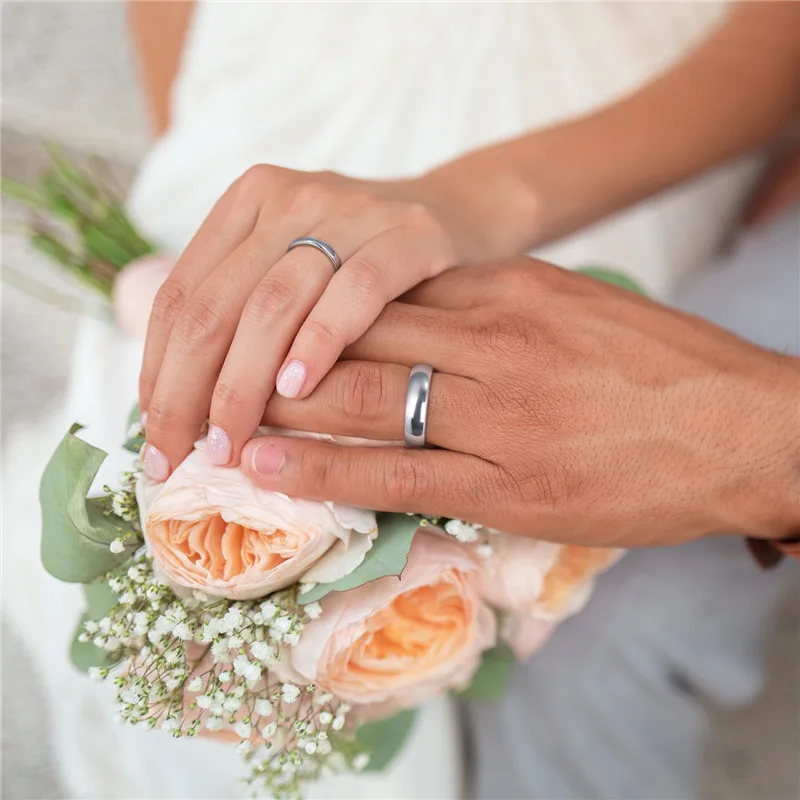 Tigrade Classic Jewelry 2/4/6/8mm Cute Men Women Simple Rings Polish100% Pure Tungsten Carbide Ring Wedding Band Engagement Ring 3