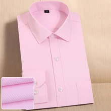 Новинка, Мужская модная хлопковая однотонная формальная профессиональная деловая рубашка с длинным рукавом, мужские рубашки с длинным рукавом для отдыха