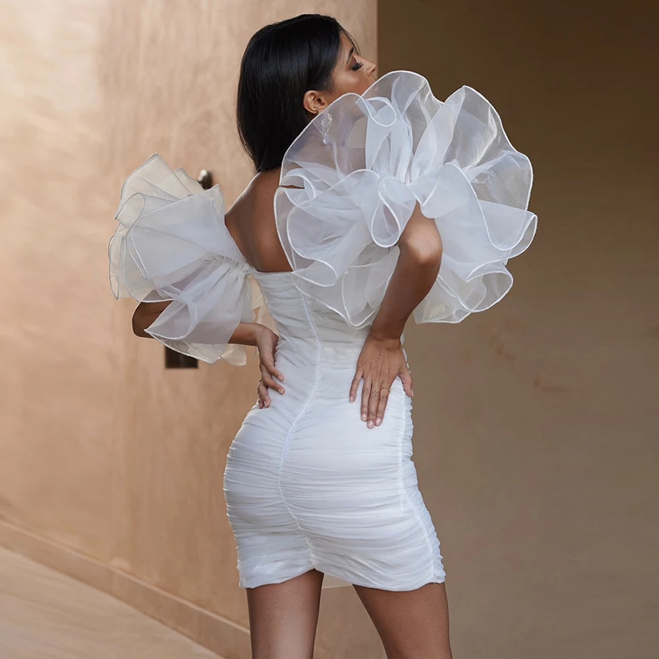 Liser новое летнее женское платье без бретелек ДРАПИРОВАННОЕ белое мини-платье сексуальное облегающее элегантное Клубное вечернее платье знаменитостей Vestidos