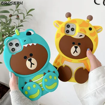 

3D Cartoon Cute Bear Phone Case For iPhone 6 6s 7 8 Plus X Xr Xs Max Soft Silicon Cover Shell For iPhone 11 Pro Max SE 2020 Case