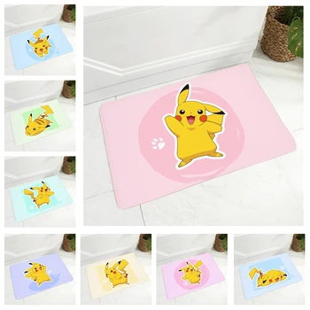 

Funny Pikachu Cos Japan Anime Naruto Doormat Super Soft Flannel Carpet for Kitchen Bedroom Non-Slip Decor Cartoon Floor Door Mat