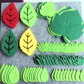 

Nonwoven Green Leaves Patch Leaf Felt For Kids DIY Craft Accessory Room Home Kindergarten Wall Decor Stickers Party Paste Supply